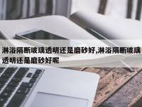 淋浴隔断玻璃透明还是磨砂好,淋浴隔断玻璃透明还是磨砂好呢
